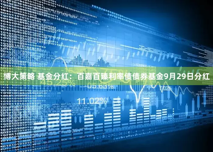 博大策略 基金分红：百嘉百臻利率债债券基金9月29日分红